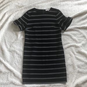 Loft Black Striped Dress